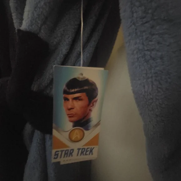 Blue Star Trek Bathrobe with Black Trim "SPOCK" - Picture 4 of 9